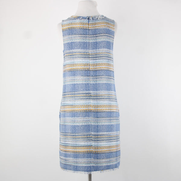 Akemi + Kin NEW $148 Sz 0 Blue Yellow Multi Pocket Polyester Acrylic Shift Dress