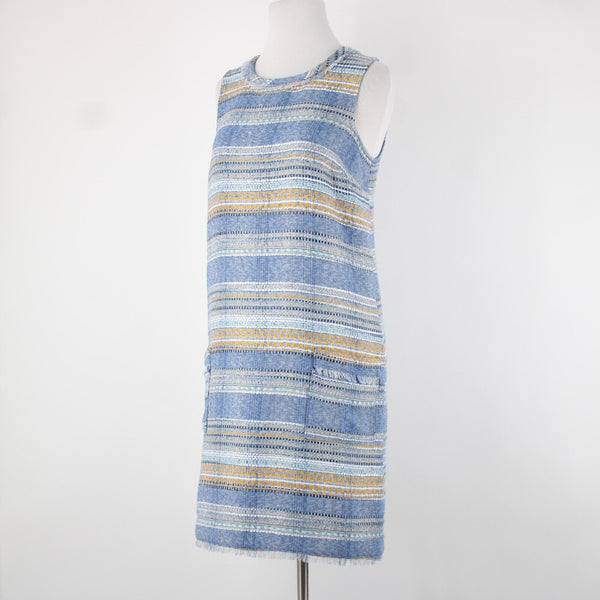 Akemi + Kin NEW $148 Sz 0 Blue Yellow Multi Pocket Polyester Acrylic Shift Dress