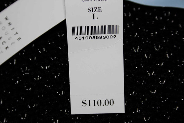 White House Black Market NEW $110 Sz L Black Silver Acrylic Blend Jacket