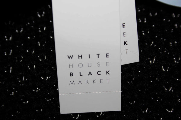 White House Black Market NEW $110 Sz L Black Silver Acrylic Blend Jacket