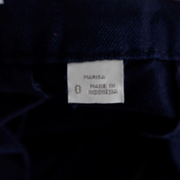 Ann Taylor Loft Marisa Sz 0 X 29 Navy Blue Button Closure Linen Cotton Crop Pant