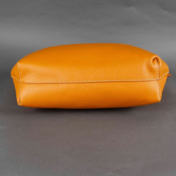 BCBG 11 X 19 Burnt Orange Vegan Leather Decorative Faux Lock Purse Tote