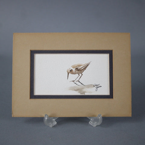 Van Gore 7 x 5 Brown Cream Bird Art Work