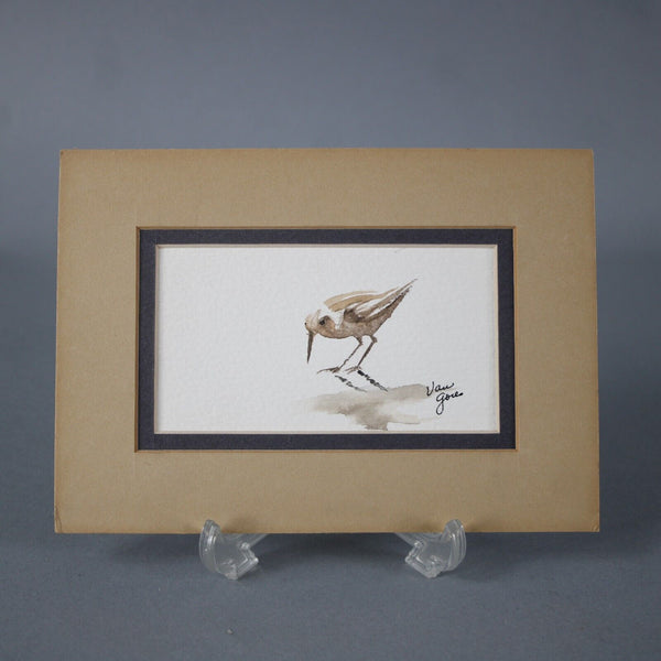 Van Gore 7 x 5 Brown Cream Bird Art Work