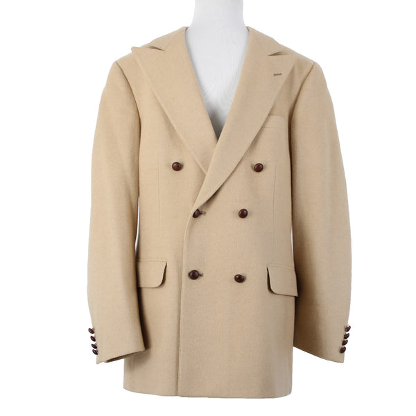 Chaps Ralph Lauren Sz 40R Tan Camel Hair Vintage Double Breasted Lined Jacket