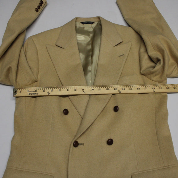 Chaps Ralph Lauren Sz 40R Tan Camel Hair Vintage Double Breasted Lined Jacket