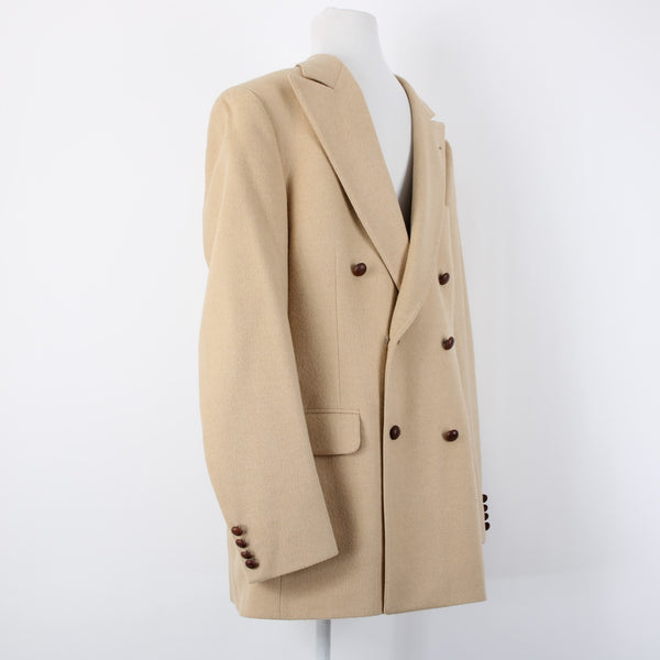 Chaps Ralph Lauren Sz 40R Tan Camel Hair Vintage Double Breasted Lined Jacket