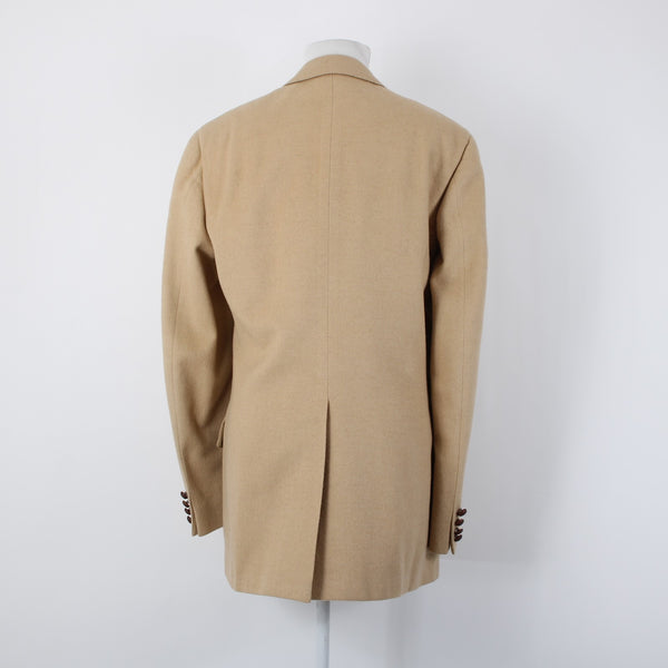 Chaps Ralph Lauren Sz 40R Tan Camel Hair Vintage Double Breasted Lined Jacket