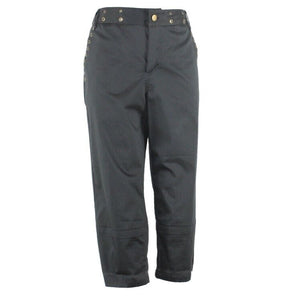 Milano NEW $58 Sz 10 x 20 Black Brass Grommet Detail Cotton Blnd Capri Pant