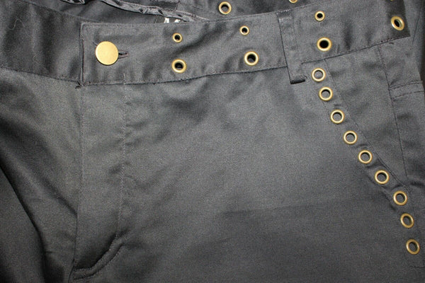 Milano NEW $58 Sz 10 x 20 Black Brass Grommet Detail Cotton Blnd Capri Pant