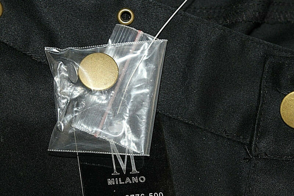 Milano NEW $58 Sz 10 x 20 Black Brass Grommet Detail Cotton Blnd Capri Pant