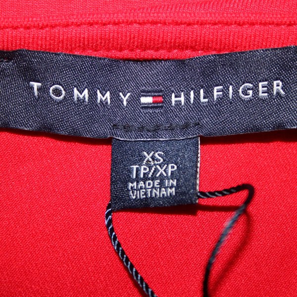 Tommy Hilfiger NEW $50 Sz XS Red Navy White Global Boat Neck Viscose Poly Top