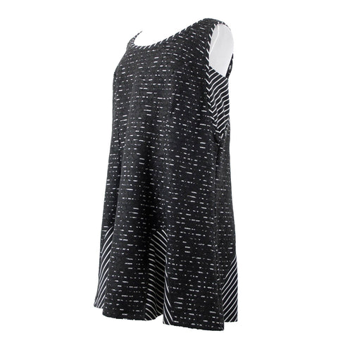 Isabel Toledo Sz 28 Black White Striped Lace Detail Polyester Rayon Dress