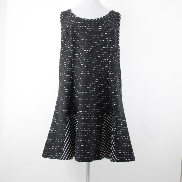 Isabel Toledo Sz 28 Black White Striped Lace Detail Polyester Rayon Dress
