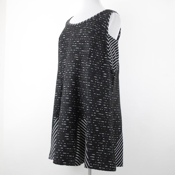 Isabel Toledo Sz 28 Black White Striped Lace Detail Polyester Rayon Dress