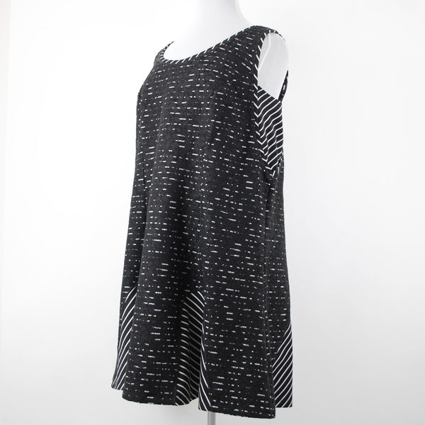 Isabel Toledo Sz 28 Black White Striped Lace Detail Polyester Rayon Dress