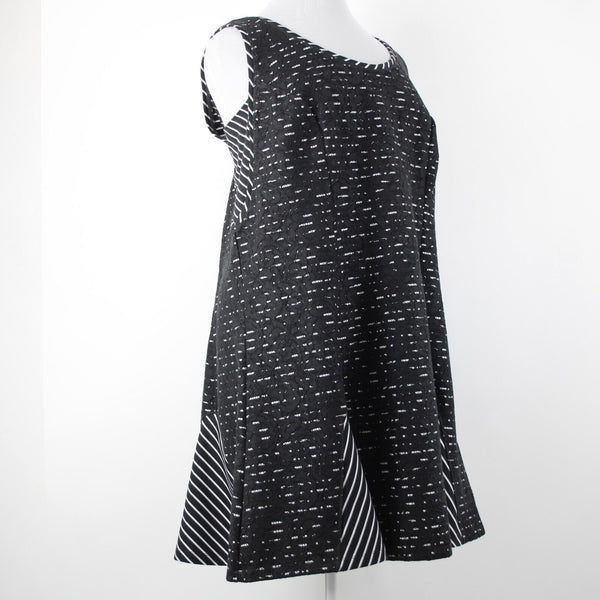 Isabel Toledo Sz 28 Black White Striped Lace Detail Polyester Rayon Dress