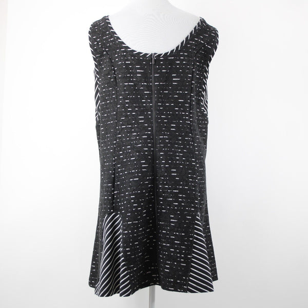 Isabel Toledo Sz 28 Black White Striped Lace Detail Polyester Rayon Dress