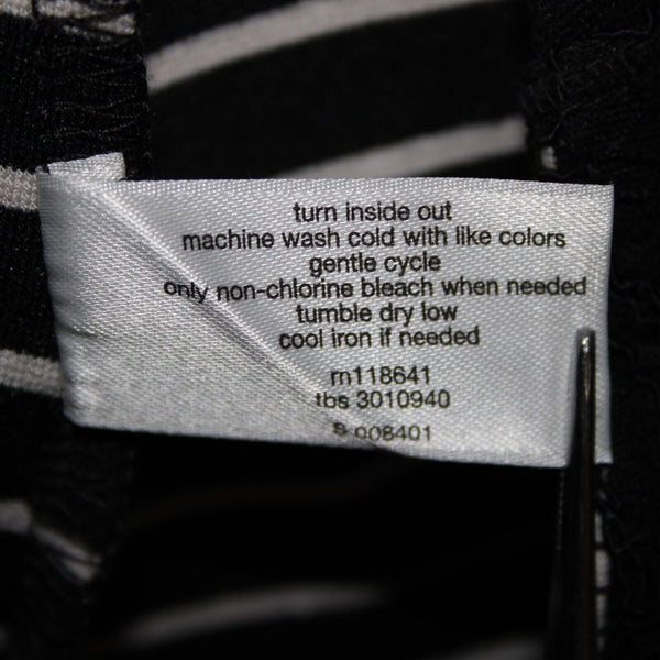 Isabel Toledo Sz 28 Black White Striped Lace Detail Polyester Rayon Dress