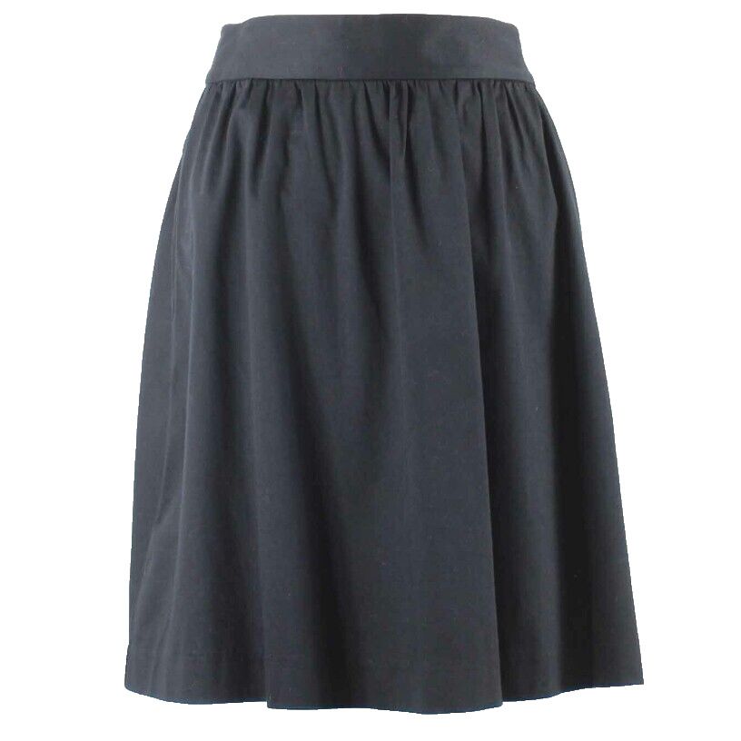 INC Sz 6 Black A Line Knee Length Banded Waist Cotton Blend Skirt