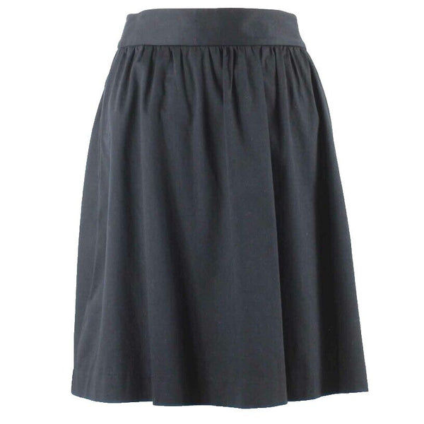 INC Sz 6 Black A Line Knee Length Banded Waist Cotton Blend Skirt