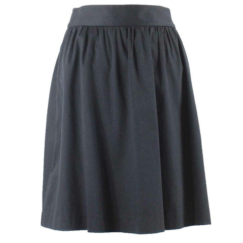 INC Sz 6 Black A Line Knee Length Banded Waist Cotton Blend Skirt