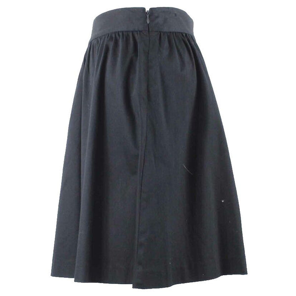 INC Sz 6 Black A Line Knee Length Banded Waist Cotton Blend Skirt