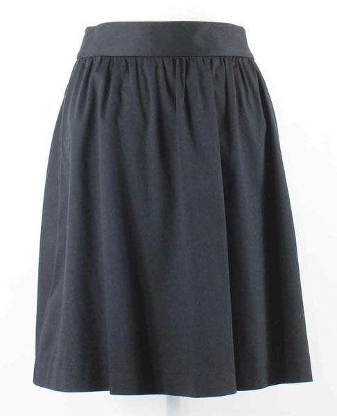 INC Sz 6 Black A Line Knee Length Banded Waist Cotton Blend Skirt