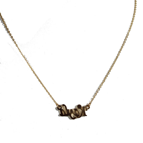 KAYLA NEW Name Goldtone Rhinestone Accent 14.5" w 4.5" Multi Ring Ext Necklace