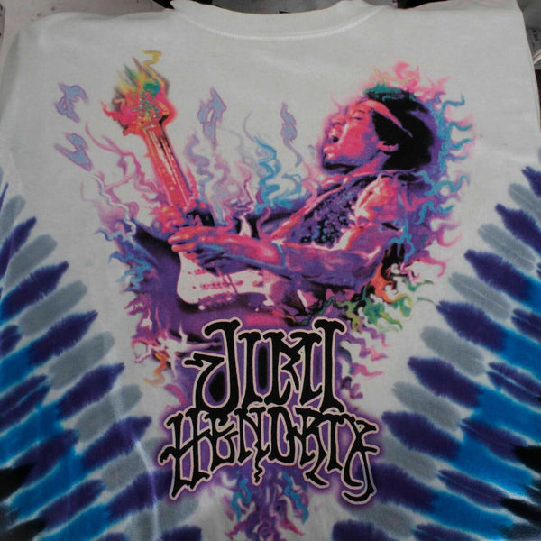 Zion Sz XXL White Multi Jimi Hendrix Tie Dye Purple Haze Cotton Tee Shirt