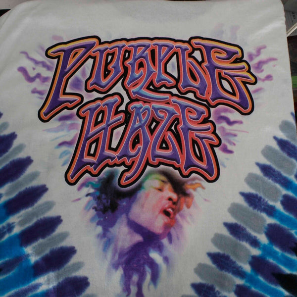 Zion Sz XXL White Multi Jimi Hendrix Tie Dye Purple Haze Cotton Tee Shirt