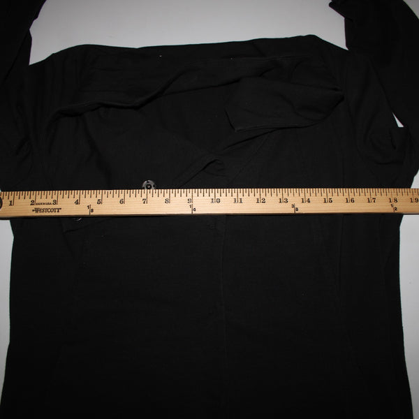 Eileen Fisher Sz S Black Snap Buttons Pockets Collar Organic Cotton Lycra Jacket