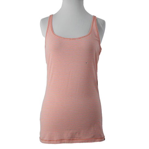 Eddie Bauer NEW $20 Sz S Dusty Coral Orange Striped Cotton Spandex Tank Top