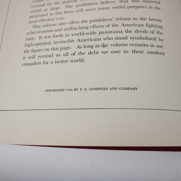Summary Of The War And It's Consequences Compton's Pictured 1947 Hardcover Book