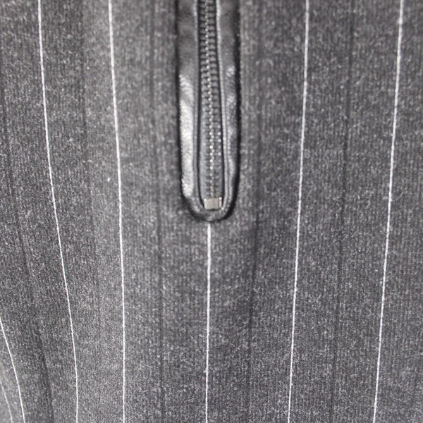 Saylor Dress Sz M Charcoal Gray White Half Sleeve Bell Unlined Wool Dress