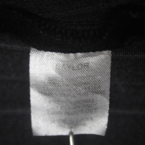 Saylor Dress Sz M Charcoal Gray White Half Sleeve Bell Unlined Wool Dress