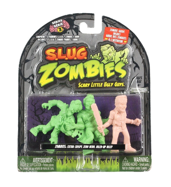 Jakks SLUG Zombies Series 3 Extra Crispy, Zero Hero, Riled Up Riley Figures