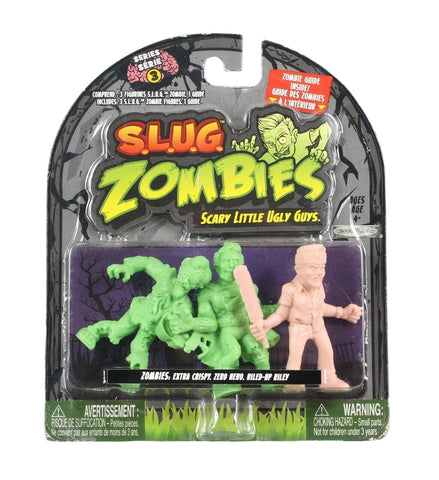 Jakks SLUG Zombies Series 3 Extra Crispy, Zero Hero, Riled Up Riley Figures