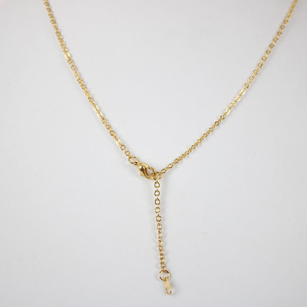 BARBARA NEW Name Goldtone Rhinestone Accent 14.5" w 4.5" Multi Ring Ext Necklace