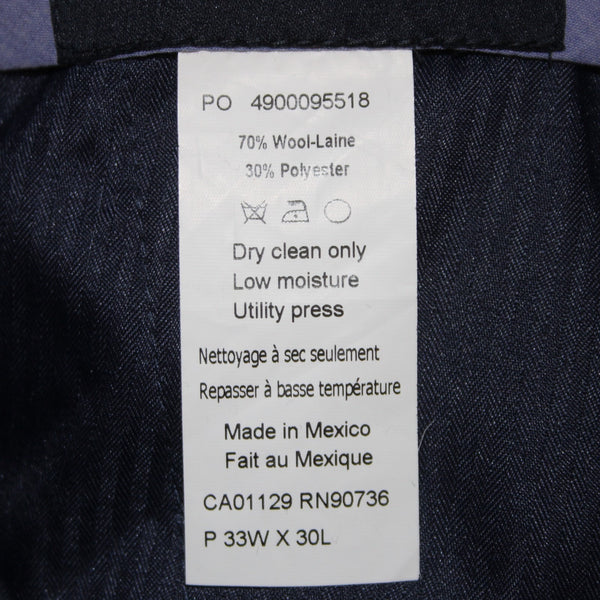 Tommy Hilfiger Pant NEW $190 Sz 33W x 30L Blue Charcoal Wool Polyester Pant