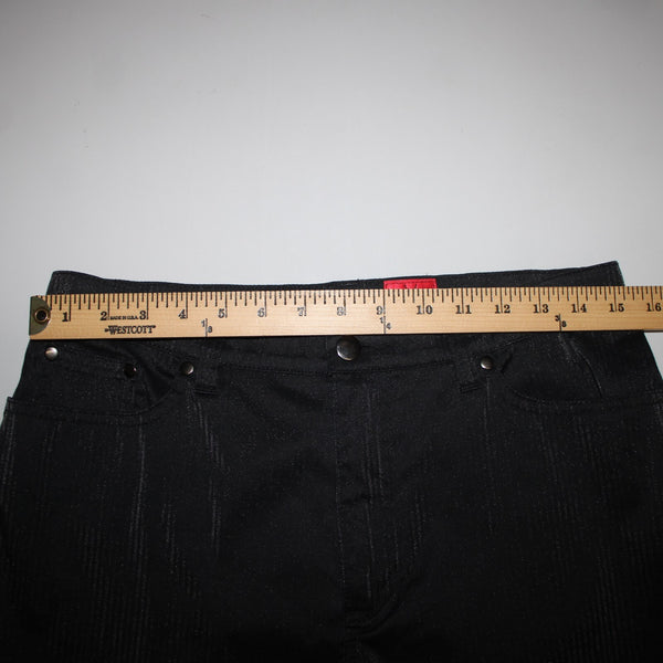 Christina V Sz 8 x 31.5 Black Gray Pinstripes Pockets Cotton Nylon Pant