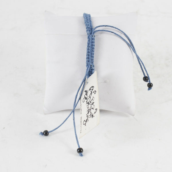 Fashion NEW $18.50 Adjustable Blue Macrame Rhinestone Cross Bracelet