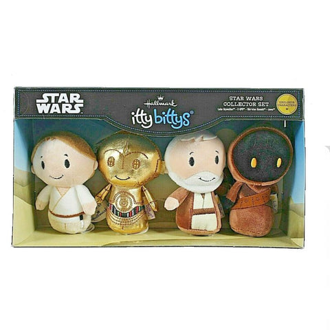 Star Wars Hallmark Itty Bittys Collector Set 4 Plush 4.5" Figures Collectible