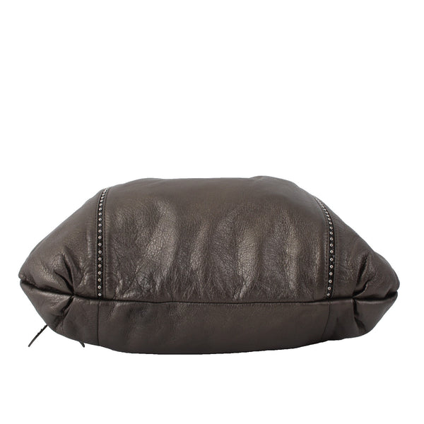 Brighton Purse 12 x 16 x 2 Brown Metallic Silver Studs Double Handles Leather