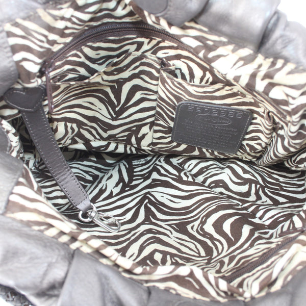 Brighton Purse 12 x 16 x 2 Brown Metallic Silver Studs Double Handles Leather