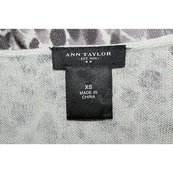 Ann Taylor Sz XS Cream Taupe Brown Button Front 3/4 Slv All Cotton Cardigan