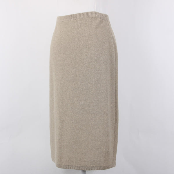 Steve Fabrikant Skirt Neiman Marcus Sz S Tan Santana Knit Wool Rayon Skirt