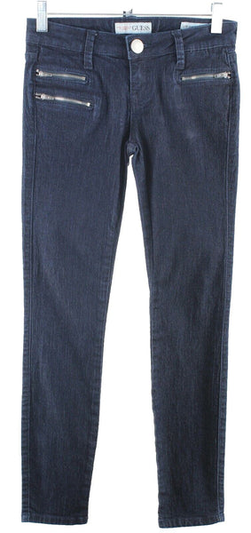 Guess Sz 24 x 27 Indigo Denim Maxine Super Skinny Cotton Blend Zip Jeans