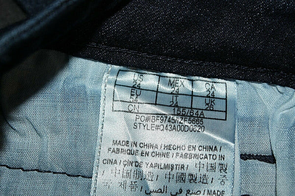 Guess Sz 24 x 27 Indigo Denim Maxine Super Skinny Cotton Blend Zip Jeans