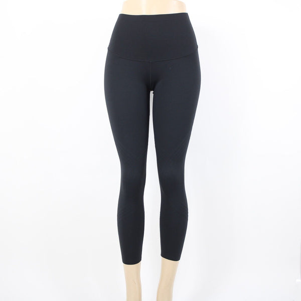 Fanka Sz XS x 23 Black Purple Logo High Waisted Stretchy Sculpting Leggings